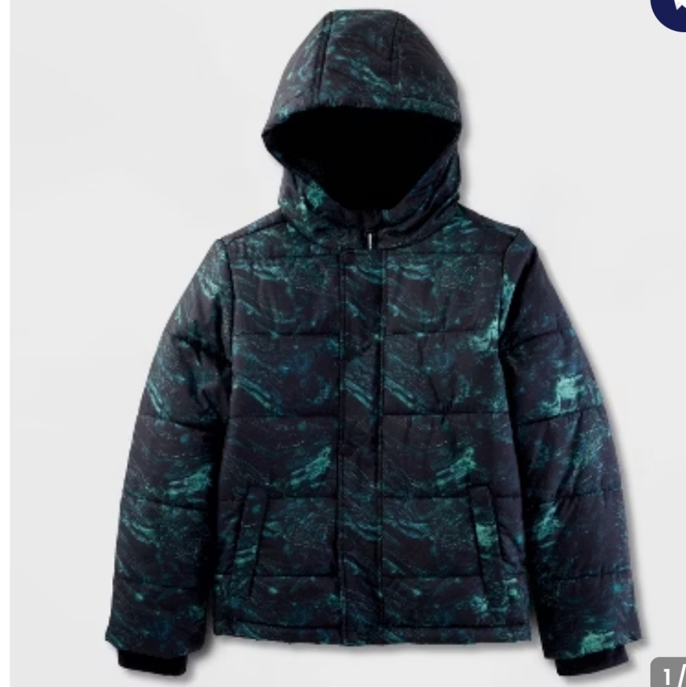 Kids' Black and Blue Hooded Jacket